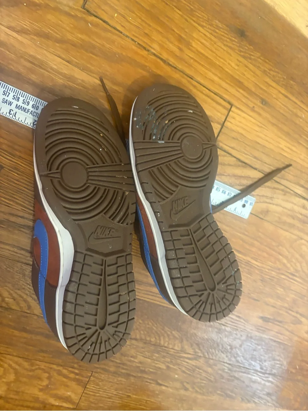 Nike Brown and Blue Low-Top Skate Sneakers